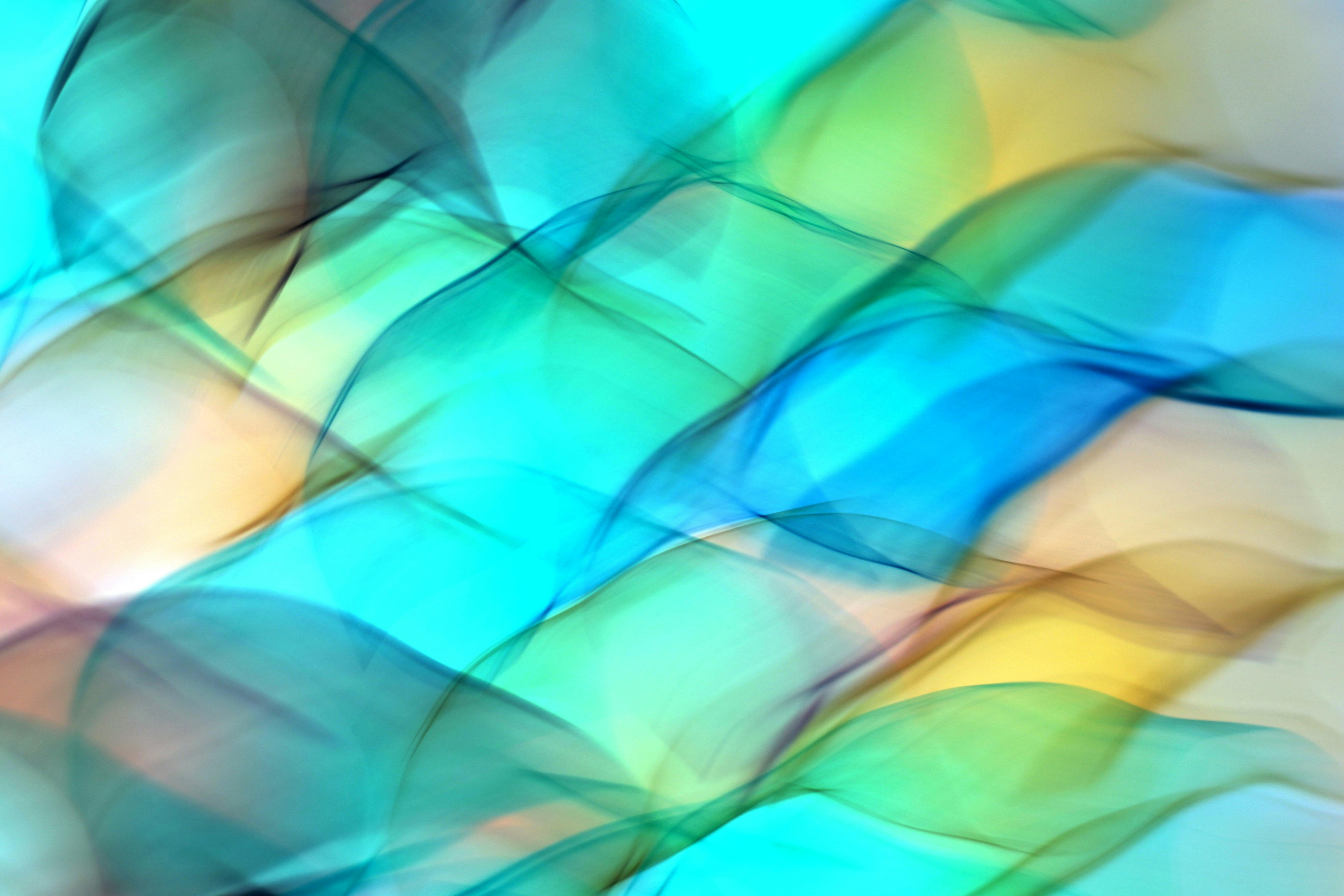 Abstract blue and green flowing waves